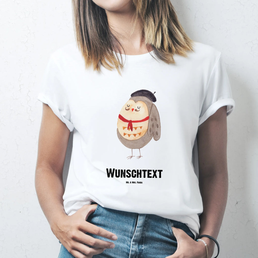 Personalisiertes T-Shirt Eule Französisch T-Shirt Personalisiert, T-Shirt mit Namen, T-Shirt mit Aufruck, Männer, Frauen, Wunschtext, Bedrucken, Eule, Eulen, Eule Deko, Owl, hibou, La vie est belle, das Leben ist schön, Spruch schön, Spruch Französisch, Frankreich