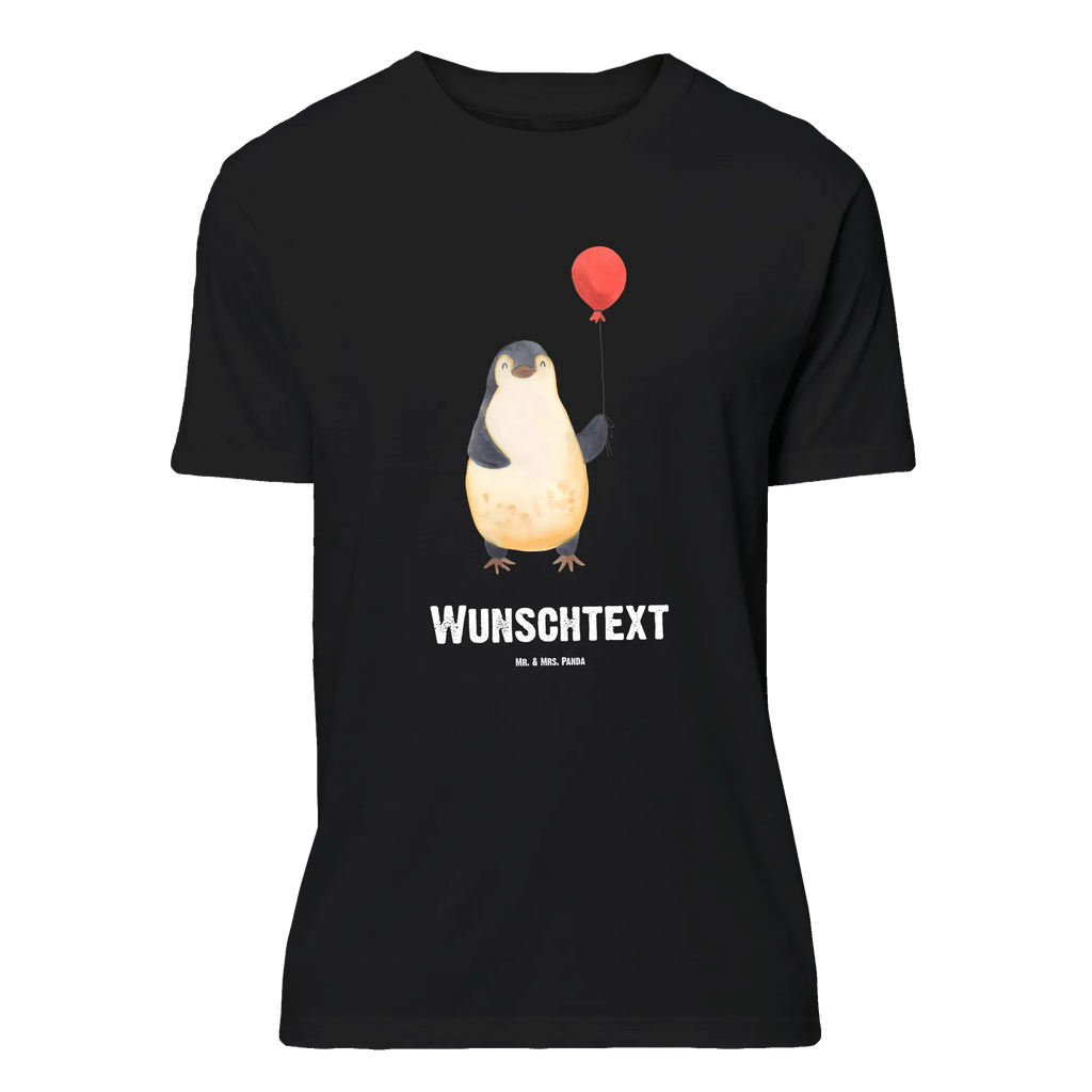 Personalisiertes T-Shirt Pinguin Luftballon T-Shirt Personalisiert, T-Shirt mit Namen, T-Shirt mit Aufruck, Männer, Frauen, Wunschtext, Bedrucken, Pinguin, Pinguine, Luftballon, Tagträume, Lebenslust, Geschenk Freundin, Geschenkidee, beste Freundin, Motivation, Neustart, neues Leben, Liebe, Glück