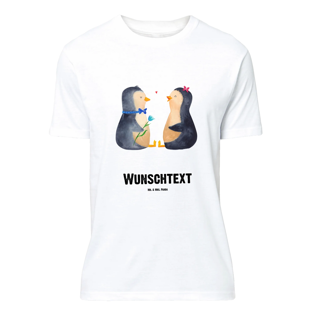 Personalisiertes T-Shirt Pinguin Pärchen T-Shirt Personalisiert, T-Shirt mit Namen, T-Shirt mit Aufruck, Männer, Frauen, Wunschtext, Bedrucken, Pinguin, Pinguine, Liebe, Liebespaar, Liebesbeweis, Liebesgeschenk, Verlobung, Jahrestag, Hochzeitstag, Hochzeit, Hochzeitsgeschenk, große Liebe, Traumpaar