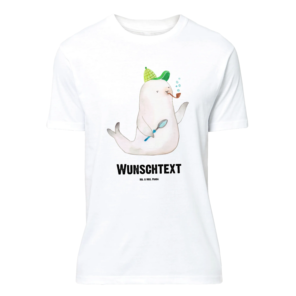 Personalisiertes T-Shirt Robbe Sherlock T-Shirt Personalisiert, T-Shirt mit Namen, T-Shirt mit Aufruck, Männer, Frauen, Wunschtext, Bedrucken, Tiermotive, Gute Laune, lustige Sprüche, Tiere