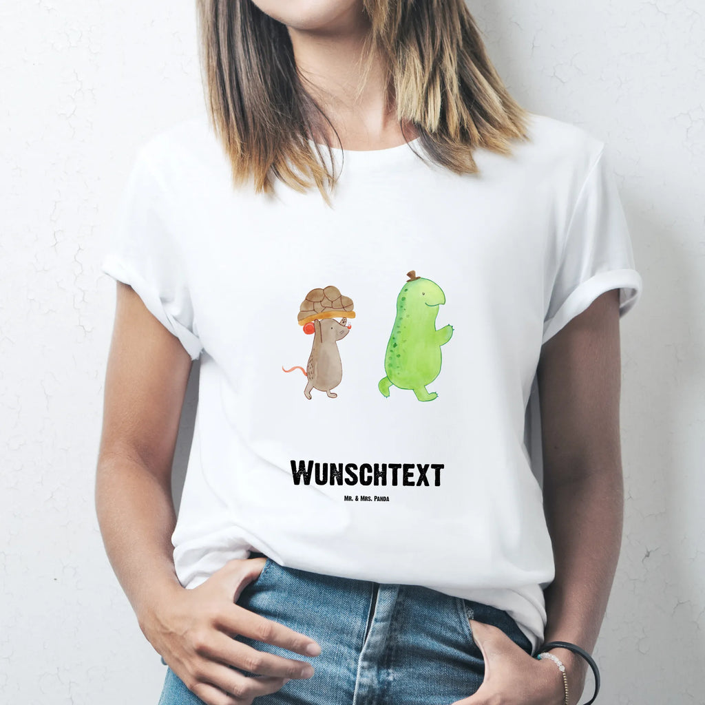 Personalisiertes T-Shirt Schildkröte & Maus T-Shirt Personalisiert, T-Shirt mit Namen, T-Shirt mit Aufruck, Männer, Frauen, Wunschtext, Bedrucken, Schildkröte, Maus, Freunde, Freundinnen, beste Freunde, beste Freundinnen