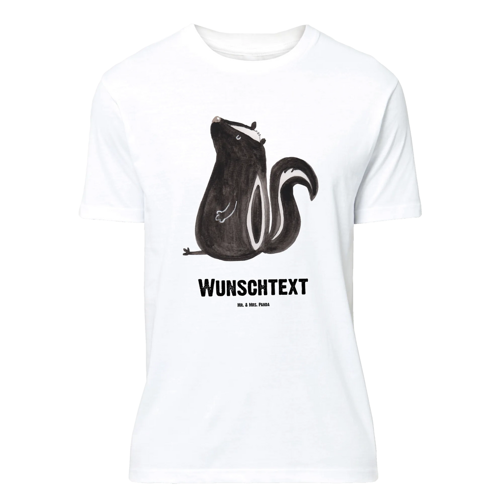 Personalisiertes T-Shirt Stinktier sitzend T-Shirt Personalisiert, T-Shirt mit Namen, T-Shirt mit Aufruck, Männer, Frauen, Wunschtext, Bedrucken, Stinktier, Skunk, Wildtier, Raubtier, Stinker, Stinki, Spruch, Büro, Recht, Besserwisser