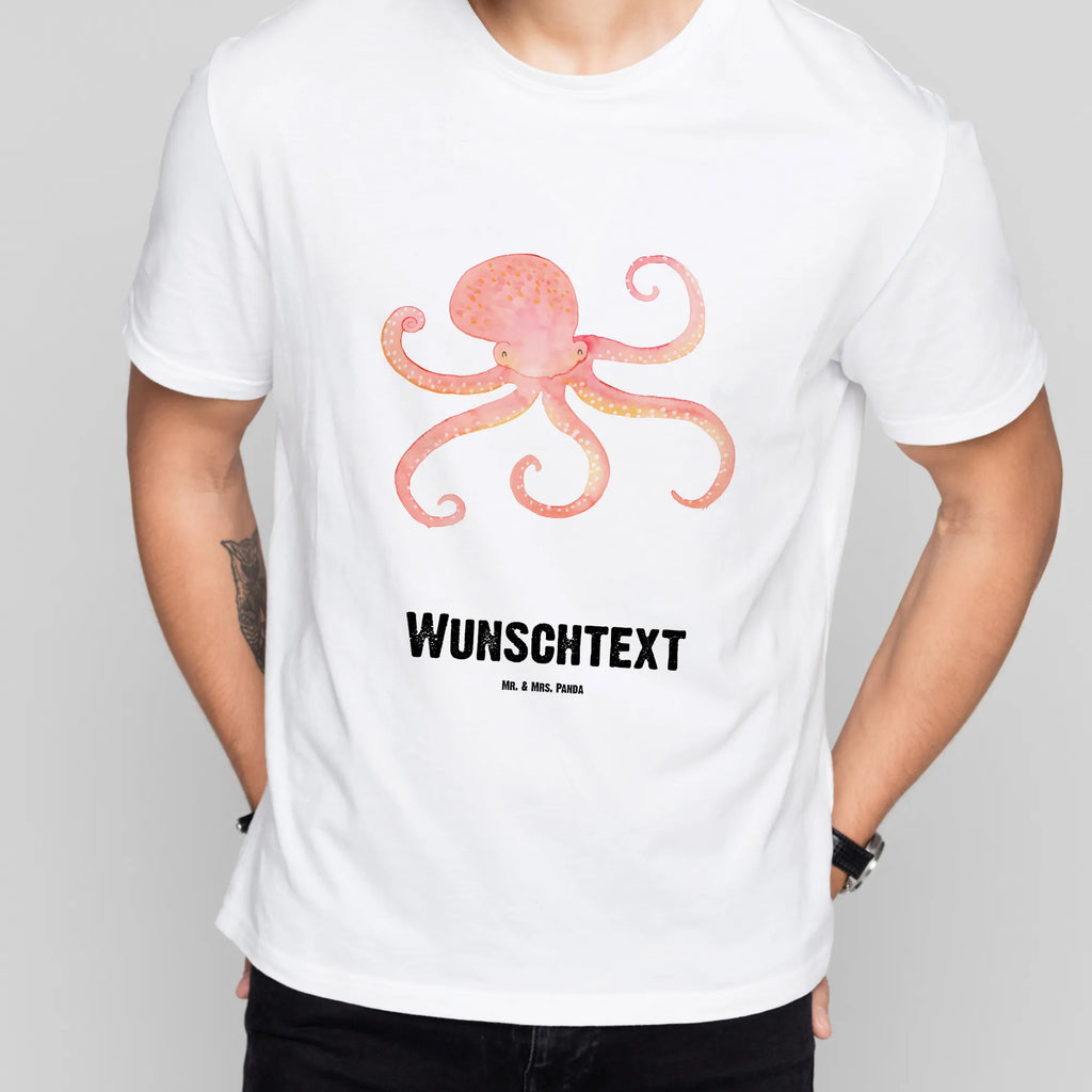 Personalisiertes T-Shirt Tintenfisch T-Shirt Personalisiert, T-Shirt mit Namen, T-Shirt mit Aufruck, Männer, Frauen, Wunschtext, Bedrucken, Tiermotive, Gute Laune, lustige Sprüche, Tiere, Meer, Meerestier, Krake, Tintenfisch, Arme, Wasser, Ozean