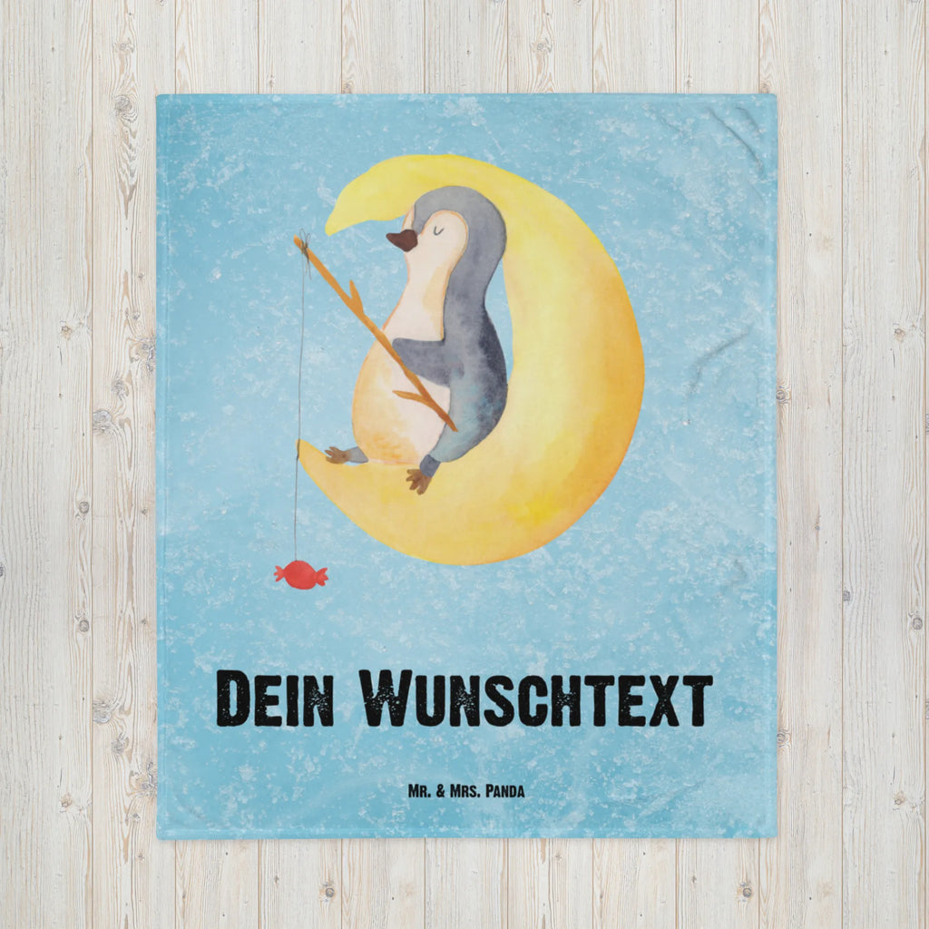 Personalisierte Decke Pinguin Mond Personalisierte Decke, Decke mit Namen, Kuscheldecke mit Namen, Decke bedrucken, Kuscheldecke bedrucken, Pinguin, Pinguine, Spruch, schlafen, Nachtruhe, Einschlafen, Schlafzimmer, Schlafstörungen, Gästezimmer