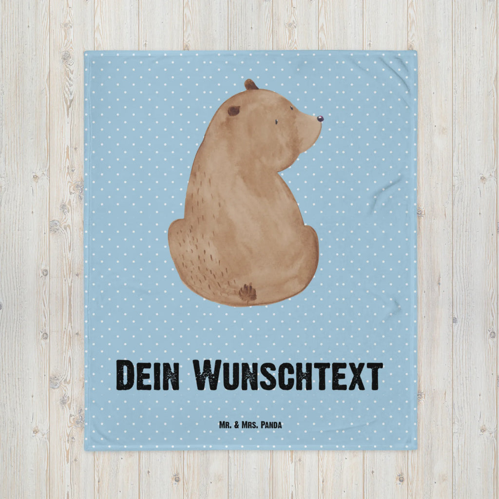 Personalisierte Decke Bär Schulterblick Personalisierte Decke, Decke mit Namen, Kuscheldecke mit Namen, Decke bedrucken, Kuscheldecke bedrucken, Bär, Teddy, Teddybär, Selbstachtung, Weltansicht, Motivation, Bären, Bärenliebe, Weisheit