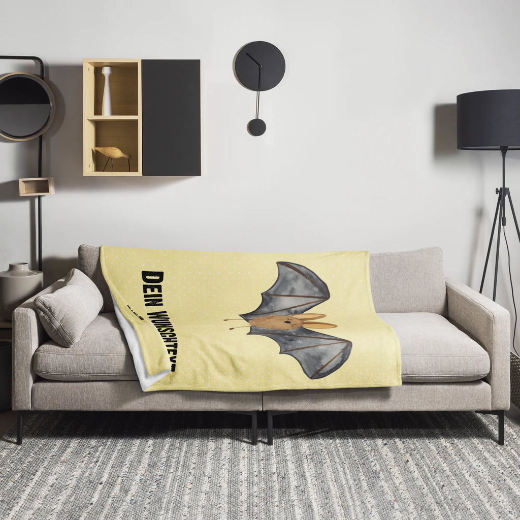 Personalisierte Decke Fledermaus Flügel Personalisierte Decke, Decke mit Namen, Kuscheldecke mit Namen, Decke bedrucken, Kuscheldecke bedrucken, Tiermotive, Gute Laune, lustige Sprüche, Tiere