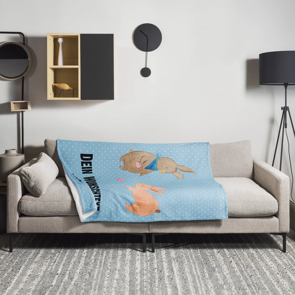 Personalisierte Decke Hasen Muschel Personalisierte Decke, Decke mit Namen, Kuscheldecke mit Namen, Decke bedrucken, Kuscheldecke bedrucken, Familie, Vatertag, Muttertag, Bruder, Schwester, Mama, Papa, Oma, Opa, Hasen, beste Freundin, Freundin, Freundinnen, best friends, BFF, Muscheln sammeln, Muscheln, Meer