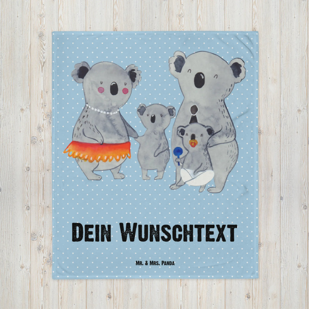 Personalisierte Decke Koala Familie Personalisierte Decke, Decke mit Namen, Kuscheldecke mit Namen, Decke bedrucken, Kuscheldecke bedrucken, Familie, Vatertag, Muttertag, Bruder, Schwester, Mama, Papa, Oma, Opa, Koala, Koalas, Family, Kinder, Geschwister, Familienleben