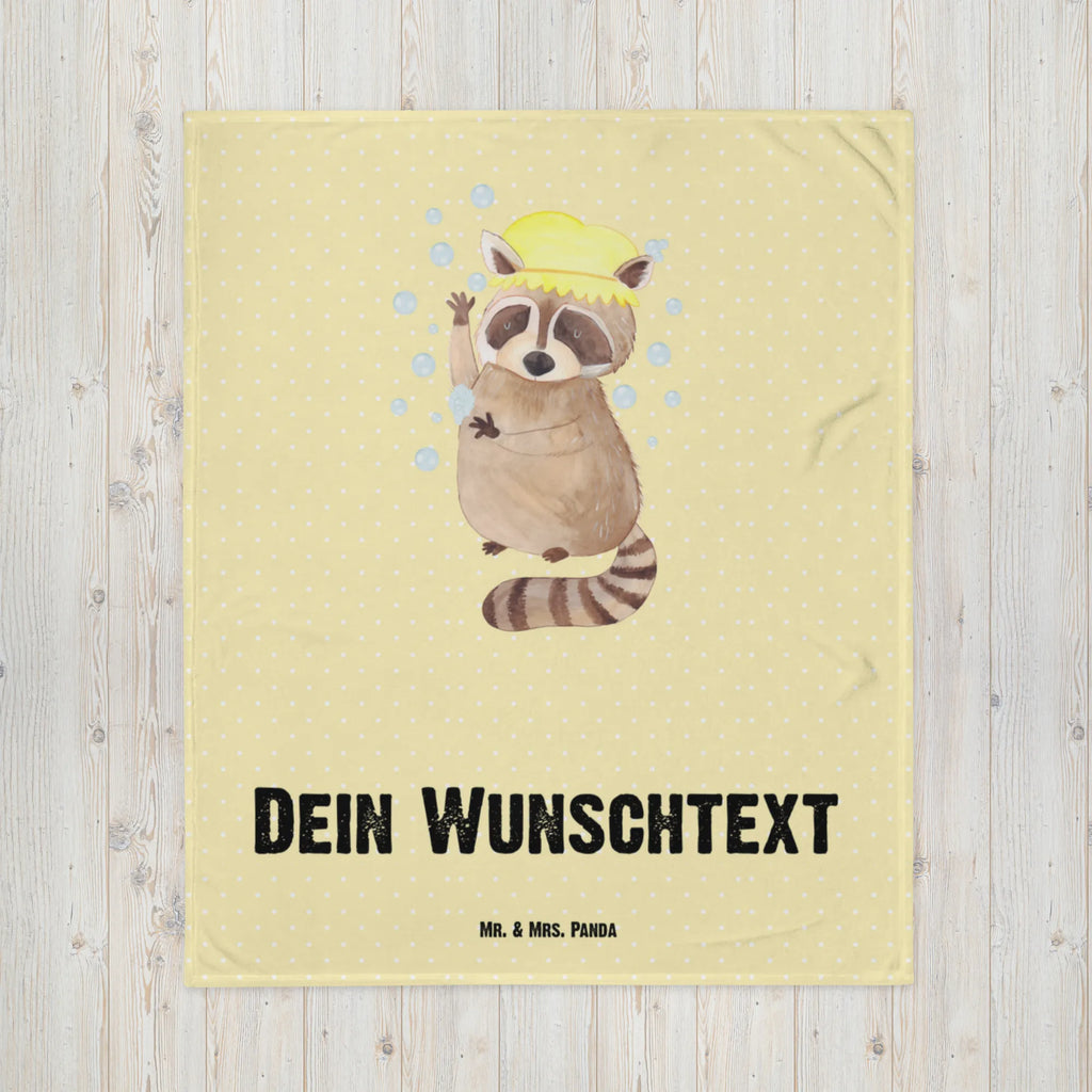 Personalisierte Decke Waschbär Personalisierte Decke, Decke mit Namen, Kuscheldecke mit Namen, Decke bedrucken, Kuscheldecke bedrucken, Tiermotive, Gute Laune, lustige Sprüche, Tiere, Waschbär, Tagträumen, Plan, Fröhlich, waschen, Seifenblasen