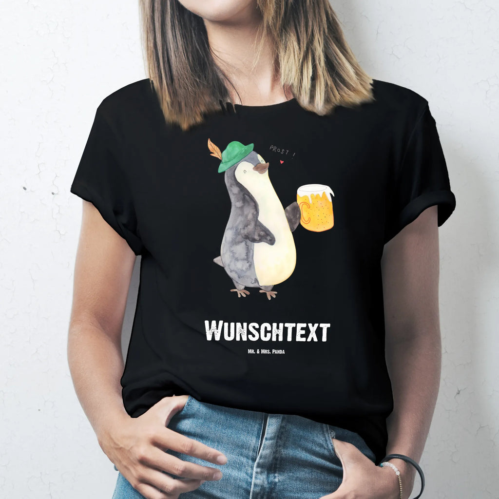 Personalisiertes T-Shirt Pinguin Bier T-Shirt Personalisiert, T-Shirt mit Namen, T-Shirt mit Aufruck, Männer, Frauen, Wunschtext, Bedrucken, Pinguin, Pinguine, Bier, Oktoberfest