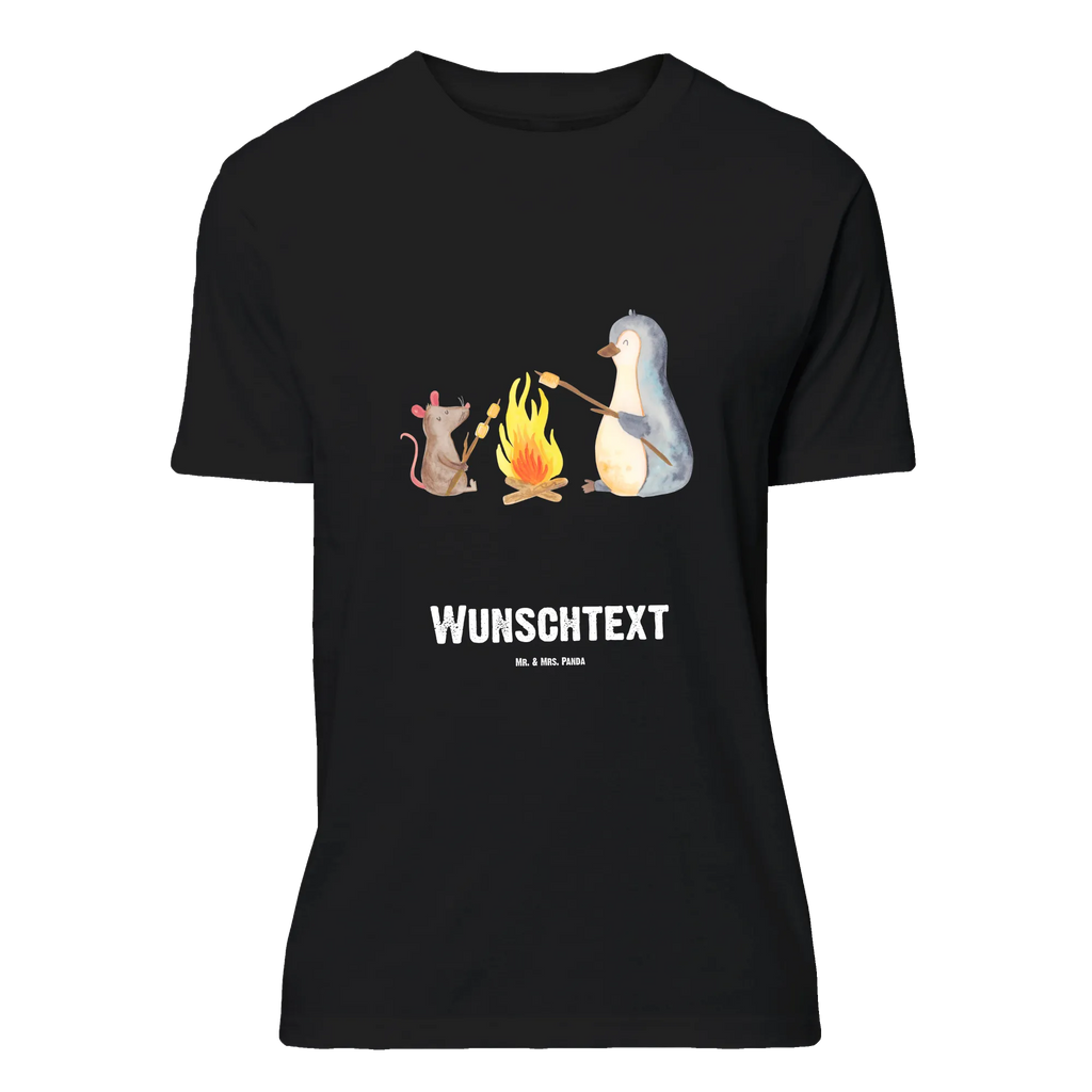 Personalisiertes T-Shirt Pinguin Lagerfeuer T-Shirt Personalisiert, T-Shirt mit Namen, T-Shirt mit Aufruck, Männer, Frauen, Wunschtext, Bedrucken, Pinguin, Maus, Pinguine, Lagerfeuer, Leben, Arbeit, Job, Motivation, Büro, Büroalltag, Lebensspruch, Lebensmotivation, Neustart, Liebe, grillen, Feuer, Marshmallows