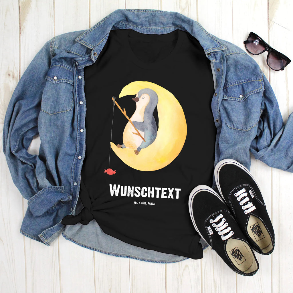 Personalisiertes T-Shirt Pinguin Mond T-Shirt Personalisiert, T-Shirt mit Namen, T-Shirt mit Aufruck, Männer, Frauen, Wunschtext, Bedrucken, Pinguin, Pinguine, Spruch, schlafen, Nachtruhe, Einschlafen, Schlafzimmer, Schlafstörungen, Gästezimmer