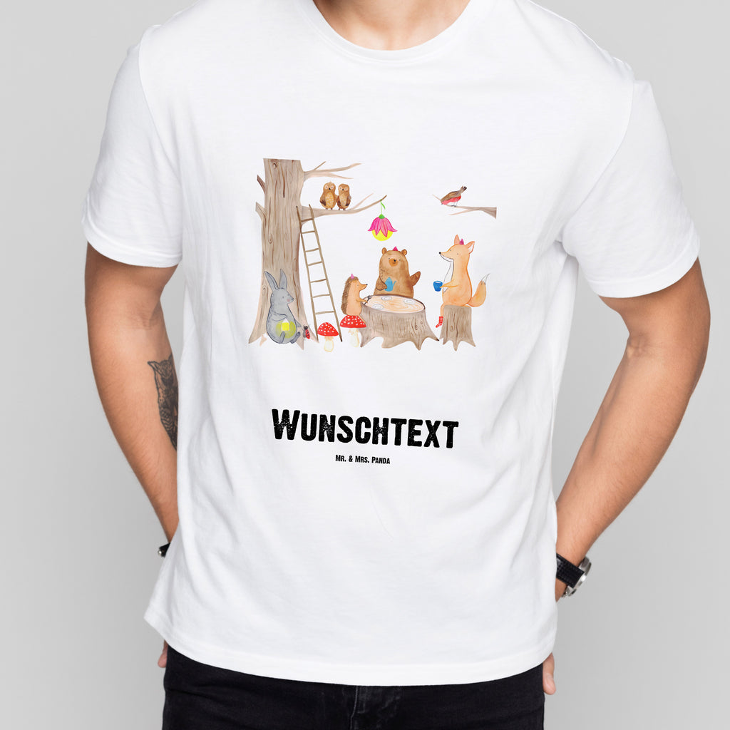 Personalisiertes T-Shirt Waldtiere Picknick T-Shirt Personalisiert, T-Shirt mit Namen, T-Shirt mit Aufruck, Männer, Frauen, Wunschtext, Bedrucken, Tiermotive, Gute Laune, lustige Sprüche, Tiere, Waldtiere, Picknick, Wald, Fuchs, Hase, Igel, Maus, Eichhörnchen