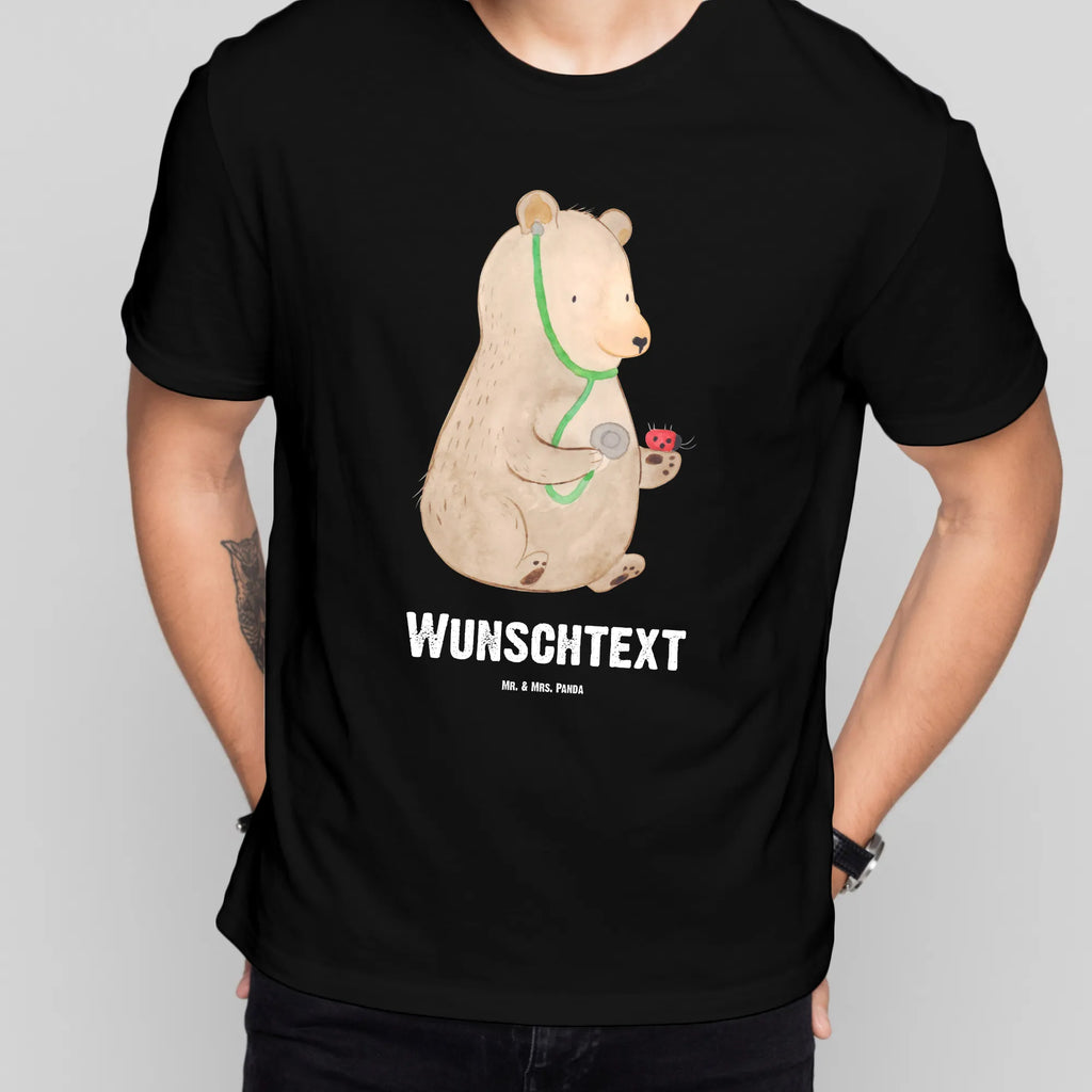 Personalisiertes T-Shirt Bär Arzt T-Shirt Personalisiert, T-Shirt mit Namen, T-Shirt mit Aufruck, Männer, Frauen, Wunschtext, Bedrucken, Bär, Teddy, Teddybär, Arzt, Ärztin, Doktor, Professor, Doktorin, Professorin