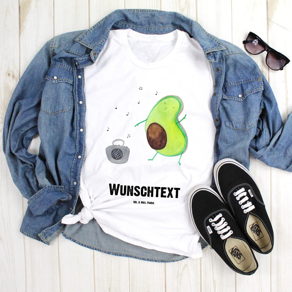 Personalisiertes T-Shirt Avocado tanzt T-Shirt Personalisiert, T-Shirt mit Namen, T-Shirt mit Aufruck, Männer, Frauen, Wunschtext, Bedrucken, Avocado, Veggie, Vegan, Gesund