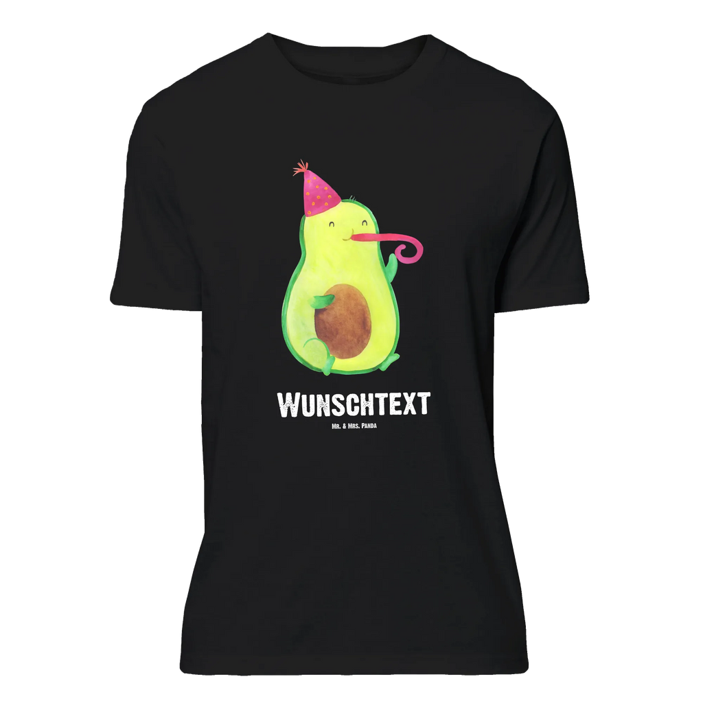 Personalisiertes T-Shirt Avocado Feier T-Shirt Personalisiert, T-Shirt mit Namen, T-Shirt mit Aufruck, Männer, Frauen, Wunschtext, Bedrucken, Avocado, Veggie, Vegan, Gesund, Party, Feierlichkeit, Feier, Fete, Geburtstag, Gute Laune, Tröte