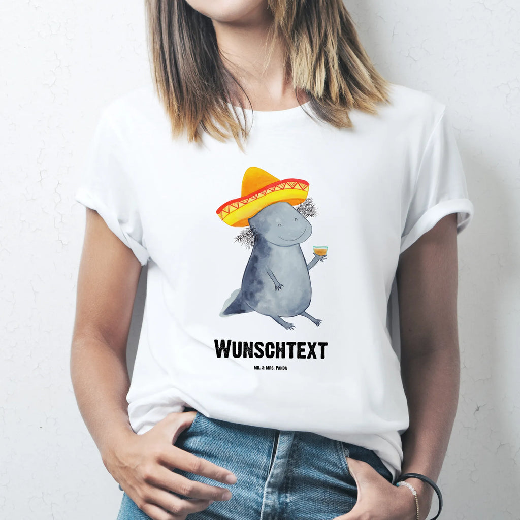 Personalisiertes T-Shirt Axolotl Tequila T-Shirt Personalisiert, T-Shirt mit Namen, T-Shirt mit Aufruck, Männer, Frauen, Wunschtext, Bedrucken, Axolotl, Molch, Mexico, Mexiko, Sombrero, Zitrone, Tequila, Motivation, Spruch, Schwanzlurch, Lurch, Lurche, Axolot, Feuerdrache, Feuersalamander