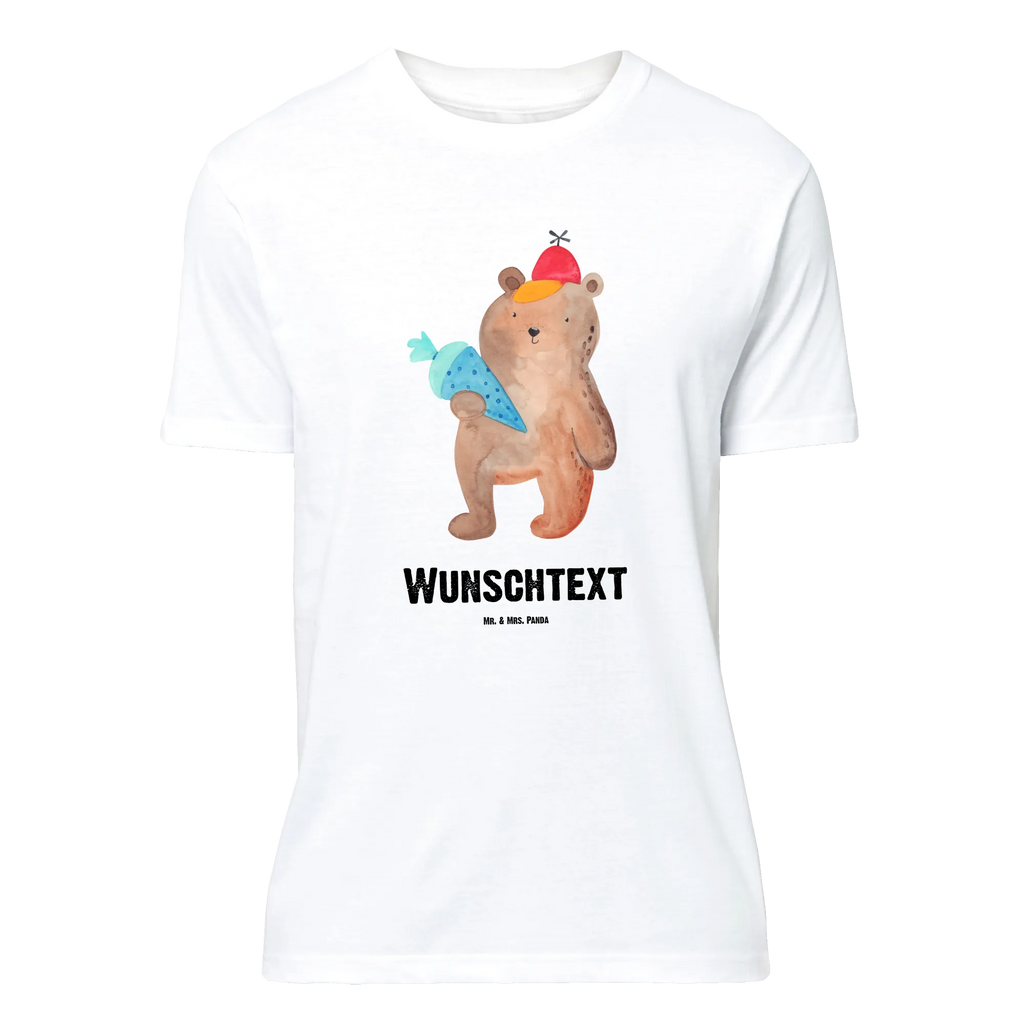 Personalisiertes T-Shirt Bär Schultüte T-Shirt Personalisiert, T-Shirt mit Namen, T-Shirt mit Aufruck, Männer, Frauen, Wunschtext, Bedrucken, Bär, Teddy, Teddybär, Bär Motiv, Schultüte, Erster Schultag Geschenk, Einschulung Geschenk, Schule Geschenk, Grundschule, Schulanfang, Schulbeginn