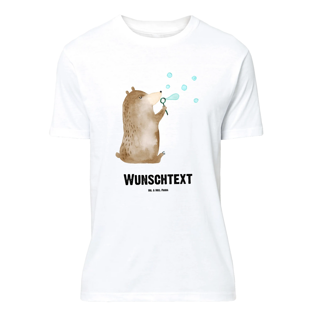 Personalisiertes T-Shirt Bär Seifenblasen T-Shirt Personalisiert, T-Shirt mit Namen, T-Shirt mit Aufruck, Männer, Frauen, Wunschtext, Bedrucken, Bär, Teddy, Teddybär, Seifenblasen Bär Lustig Sein Glücklich Traurig Happy