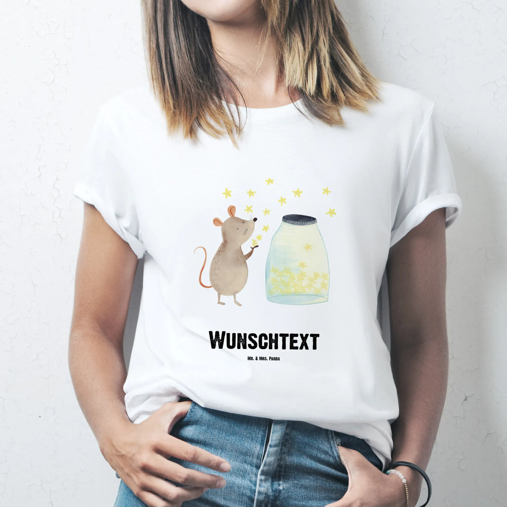 Personalisiertes T-Shirt Maus Sterne T-Shirt Personalisiert, T-Shirt mit Namen, T-Shirt mit Aufruck, Männer, Frauen, Wunschtext, Bedrucken, Tiermotive, Gute Laune, lustige Sprüche, Tiere, Maus, Sterne, Wunsch, Kind, Taufe, Taufgeschenk, Geburt, Schwangerschaft, erstes Kind, Kindergeburtstag, Geburtstag, Hoffnung, Träume