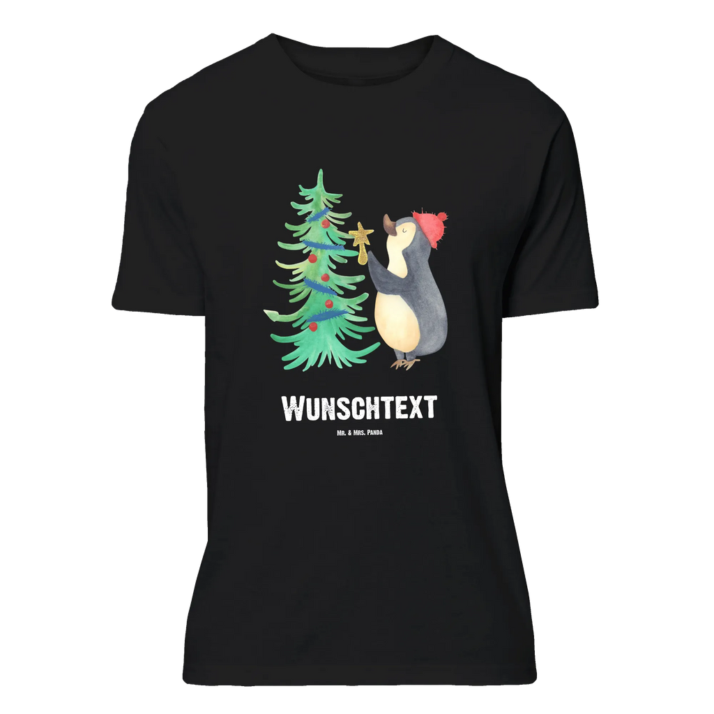 Personalisiertes T-Shirt Pinguin Weihnachtsbaum T-Shirt Personalisiert, T-Shirt mit Namen, T-Shirt mit Aufruck, Männer, Frauen, Wunschtext, Bedrucken, Winter, Weihnachten, Weihnachtsdeko, Nikolaus, Advent, Heiligabend, Wintermotiv, Pinguin