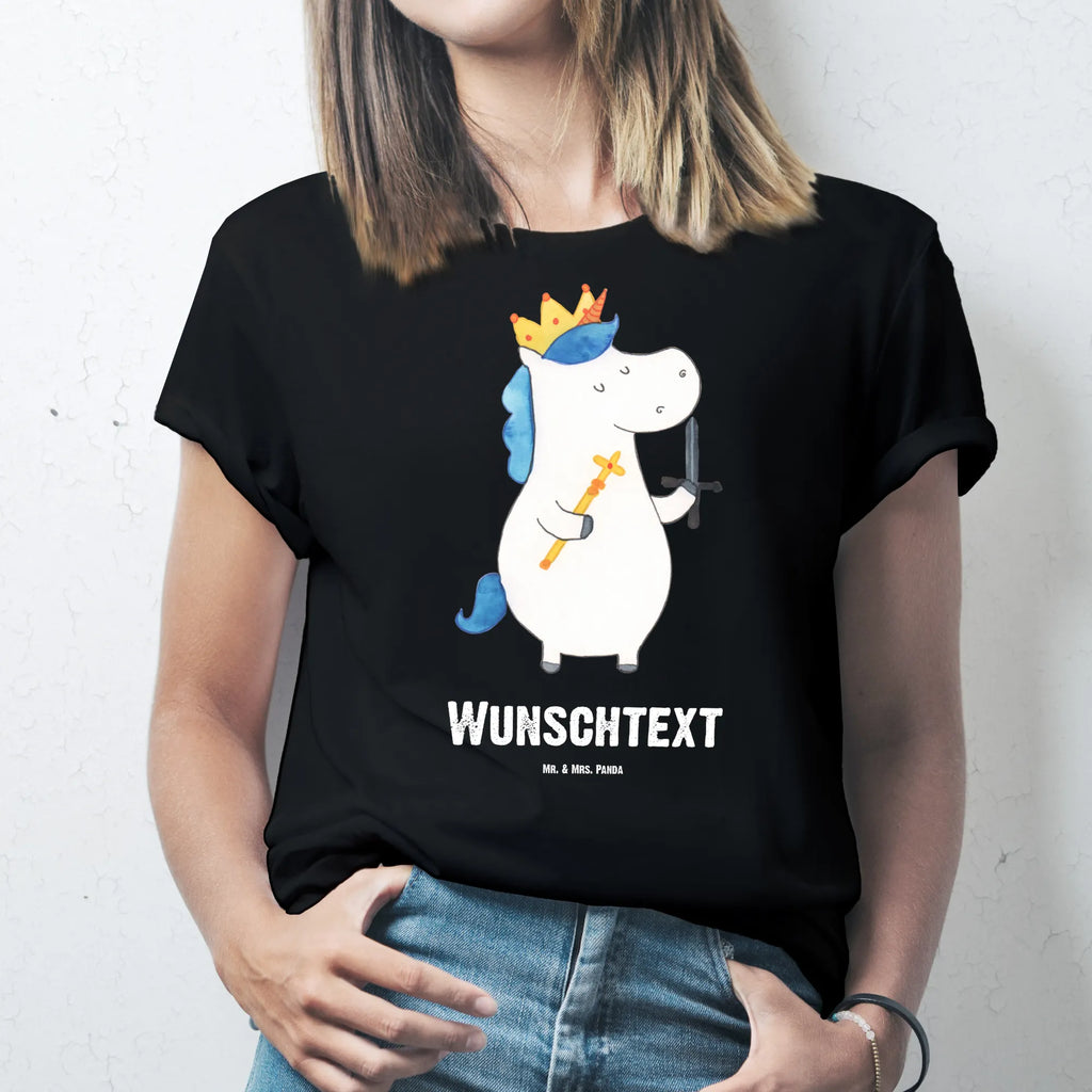 Personalisiertes T-Shirt Einhorn König mit Schwert T-Shirt Personalisiert, T-Shirt mit Namen, T-Shirt mit Aufruck, Männer, Frauen, Wunschtext, Bedrucken, Einhorn, Einhörner, Einhorn Deko, Pegasus, Unicorn, König, Ritter, Mittelalter