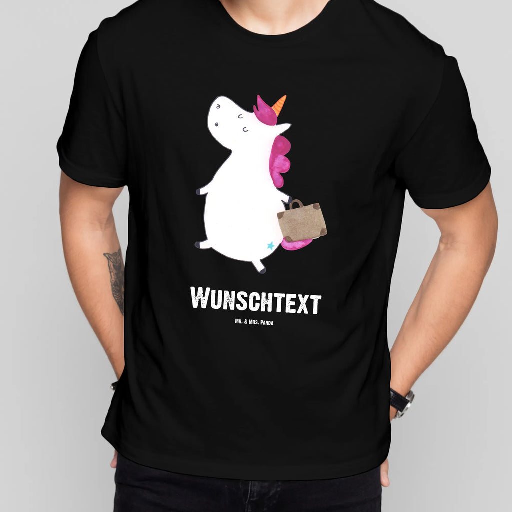 Personalisiertes T-Shirt Einhorn Koffer T-Shirt Personalisiert, T-Shirt mit Namen, T-Shirt mit Aufruck, Männer, Frauen, Wunschtext, Bedrucken, Einhorn, Einhörner, Einhorn Deko, Pegasus, Unicorn, unicorn, Koffer, Verreisen, Reise, Gepäck, Abenteuer, Erwachsen, Kind, albern, Spaß, lustig, witzig