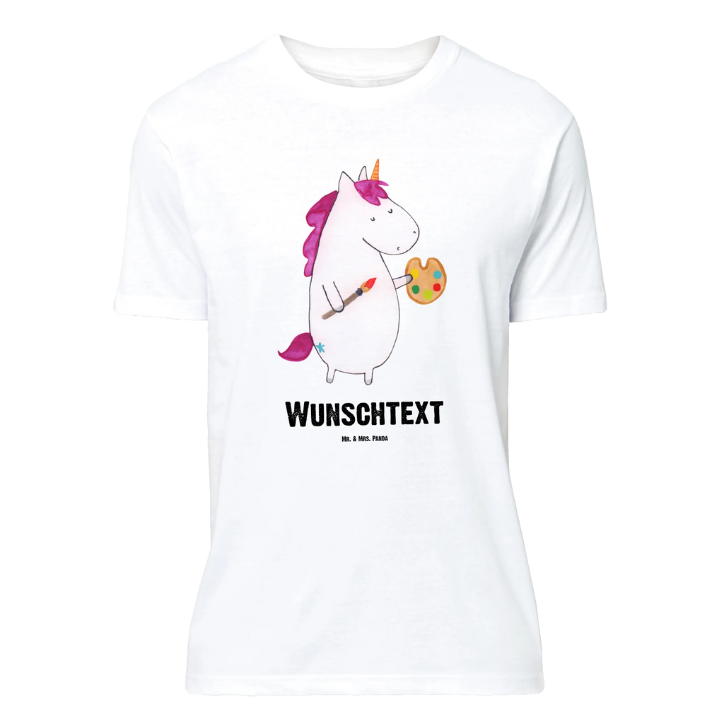 Personalisiertes T-Shirt Einhorn Künstler T-Shirt Personalisiert, T-Shirt mit Namen, T-Shirt mit Aufruck, Männer, Frauen, Wunschtext, Bedrucken, Einhorn, Einhörner, Einhorn Deko, Unicorn, Englisch, Künstler, Artist, Malen, Zeichnen, Welt, Farbe, Stift, Pinsel, Geschenk, Maler