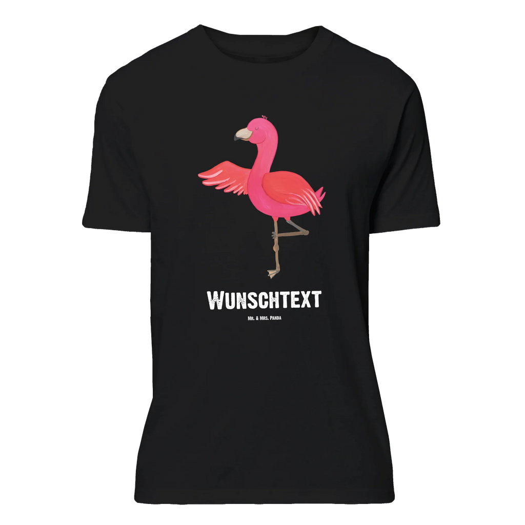 Personalisiertes T-Shirt Flamingo Yoga T-Shirt Personalisiert, T-Shirt mit Namen, T-Shirt mit Aufruck, Männer, Frauen, Wunschtext, Bedrucken, Flamingo, Vogel, Yoga, Namaste, Achtsamkeit, Yoga-Übung, Entspannung, Ärger, Aufregen, Tiefenentspannung