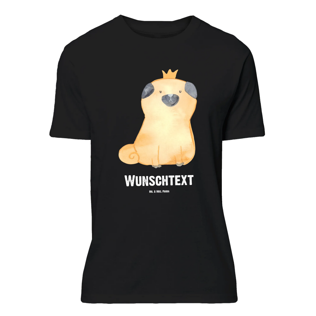 Personalisiertes T-Shirt Mops Krone T-Shirt Personalisiert, T-Shirt mit Namen, T-Shirt mit Aufruck, Männer, Frauen, Wunschtext, Bedrucken, Hund, Hundemotiv, Haustier, Hunderasse, Tierliebhaber, Hundebesitzer, Sprüche, Mops, allergisch, kinderlos, Hausregel, Hundebesitzer. Spruch, lustig