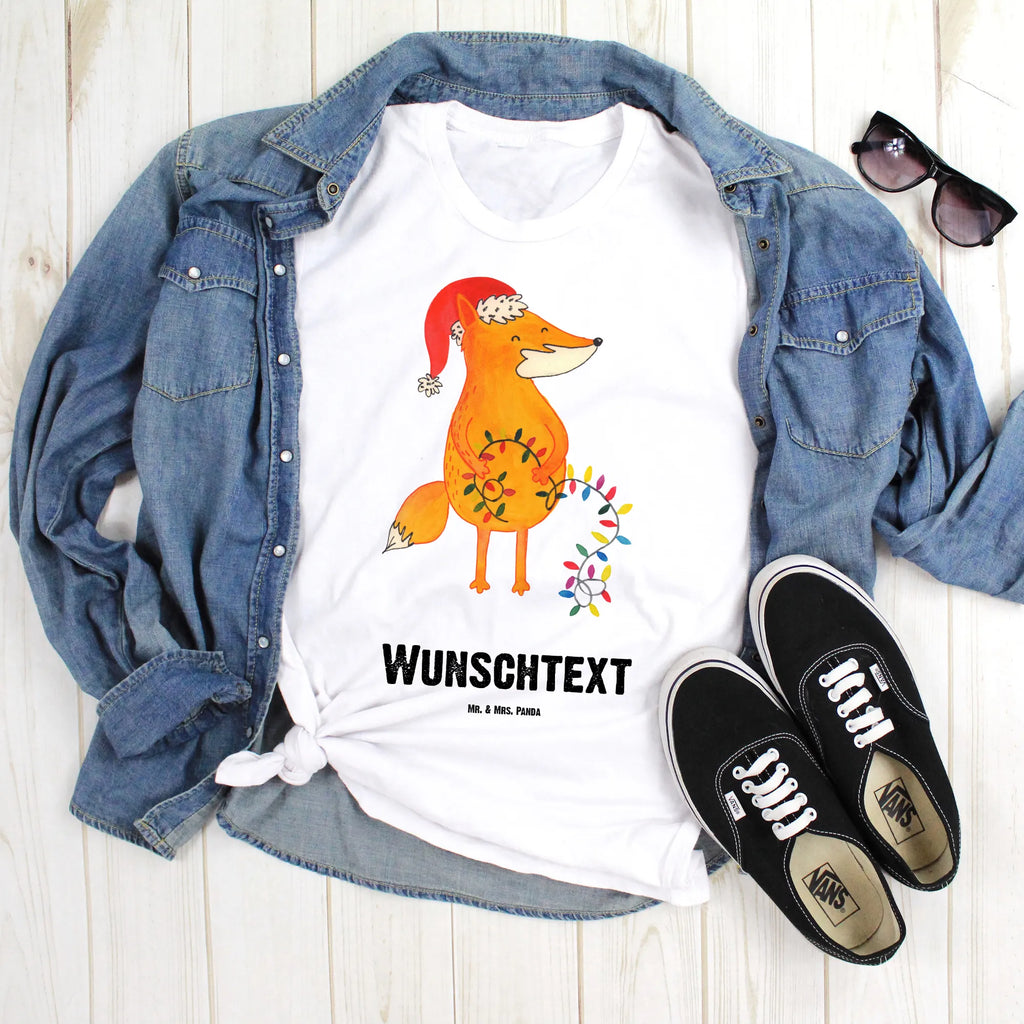 Personalisiertes T-Shirt Fuchs Weihnachten T-Shirt Personalisiert, T-Shirt mit Namen, T-Shirt mit Aufruck, Männer, Frauen, Wunschtext, Bedrucken, Winter, Weihnachten, Weihnachtsdeko, Nikolaus, Advent, Heiligabend, Wintermotiv, Fuchs, Füchse, Spruch schön, Geschenk Weihnachten, Weihnachtsmann, Weihnachtszeit