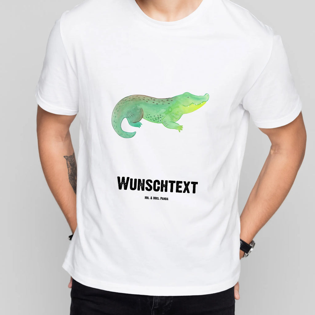 Personalisiertes T-Shirt Krokodil T-Shirt Personalisiert, T-Shirt mit Namen, T-Shirt mit Aufruck, Männer, Frauen, Wunschtext, Bedrucken, Meerestiere, Meer, Urlaub, Krokodil, Krokodile, verrückt sein, spontan sein, Abenteuerlust, Reiselust, Freundin, beste Freundin, Lieblingsmensch