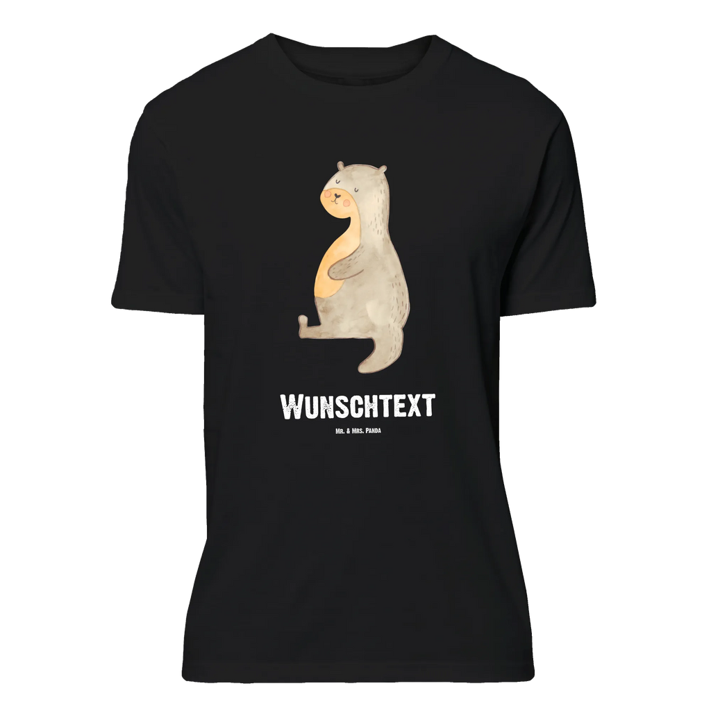 Personalisiertes T-Shirt Otter Bauch T-Shirt Personalisiert, T-Shirt mit Namen, T-Shirt mit Aufruck, Männer, Frauen, Wunschtext, Bedrucken, Otter, Fischotter, Seeotter, Otter Seeotter See Otter