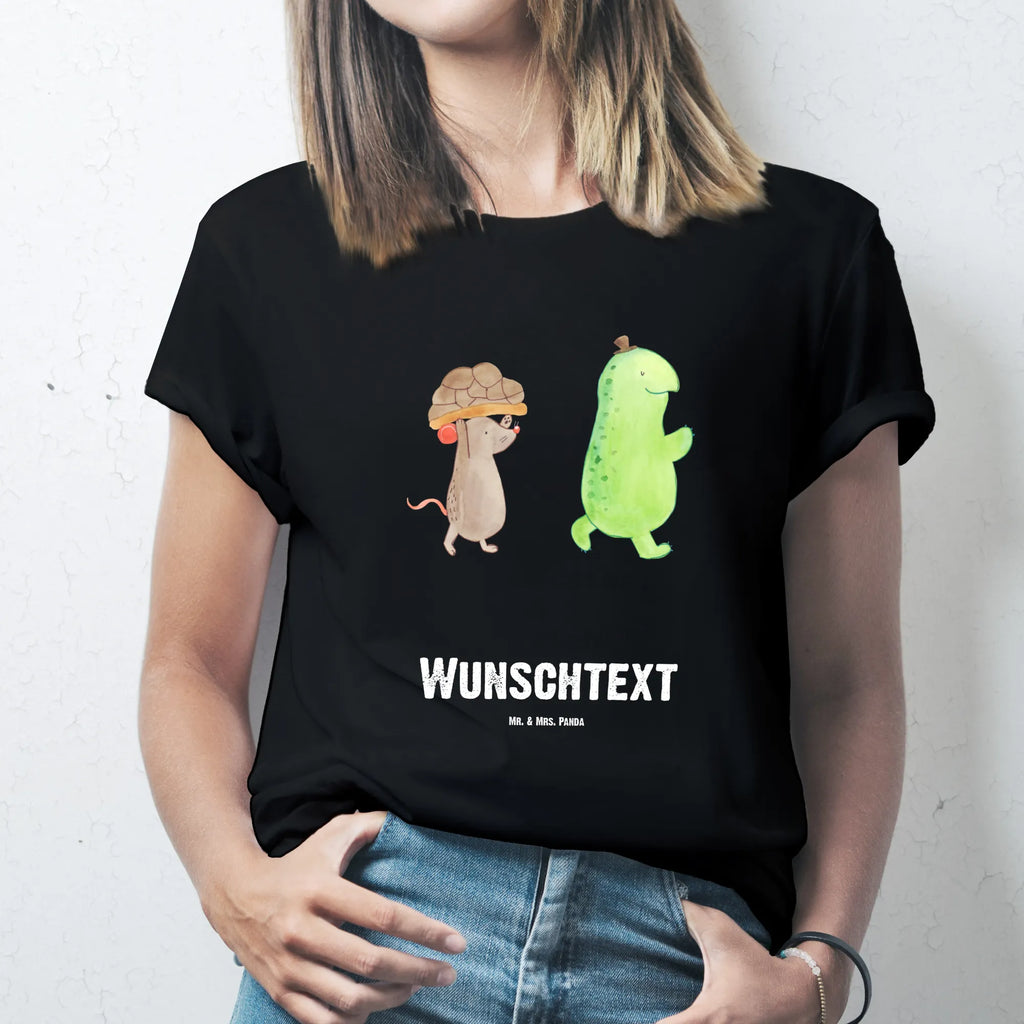 Personalisiertes T-Shirt Schildkröte & Maus T-Shirt Personalisiert, T-Shirt mit Namen, T-Shirt mit Aufruck, Männer, Frauen, Wunschtext, Bedrucken, Schildkröte, Maus, Freunde, Freundinnen, beste Freunde, beste Freundinnen