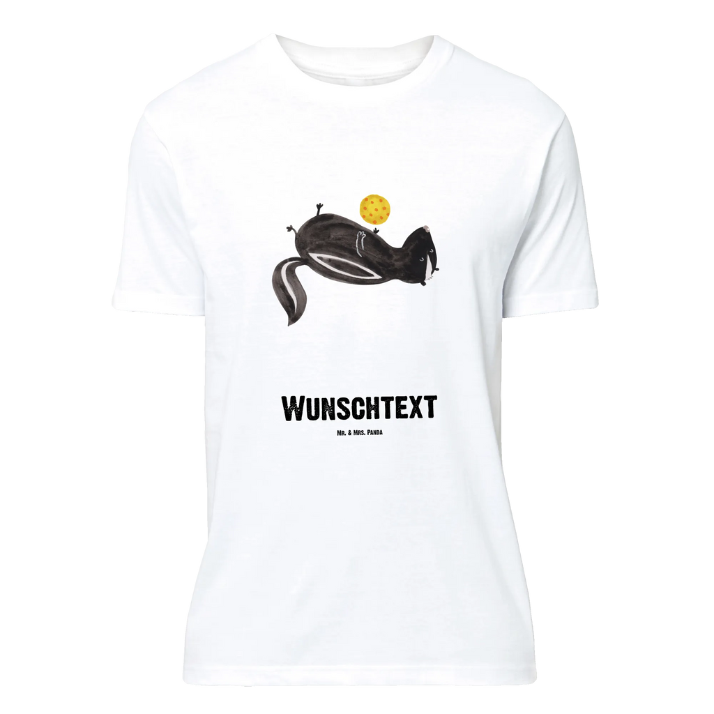 Personalisiertes T-Shirt Stinktier Ball T-Shirt Personalisiert, T-Shirt mit Namen, T-Shirt mit Aufruck, Männer, Frauen, Wunschtext, Bedrucken, Stinktier, Skunk, Wildtier, Raubtier, Stinker, Stinki, verspielt, Weisheit