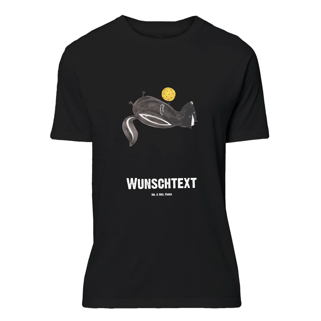 Personalisiertes T-Shirt Stinktier Ball T-Shirt Personalisiert, T-Shirt mit Namen, T-Shirt mit Aufruck, Männer, Frauen, Wunschtext, Bedrucken, Stinktier, Skunk, Wildtier, Raubtier, Stinker, Stinki, verspielt, Weisheit