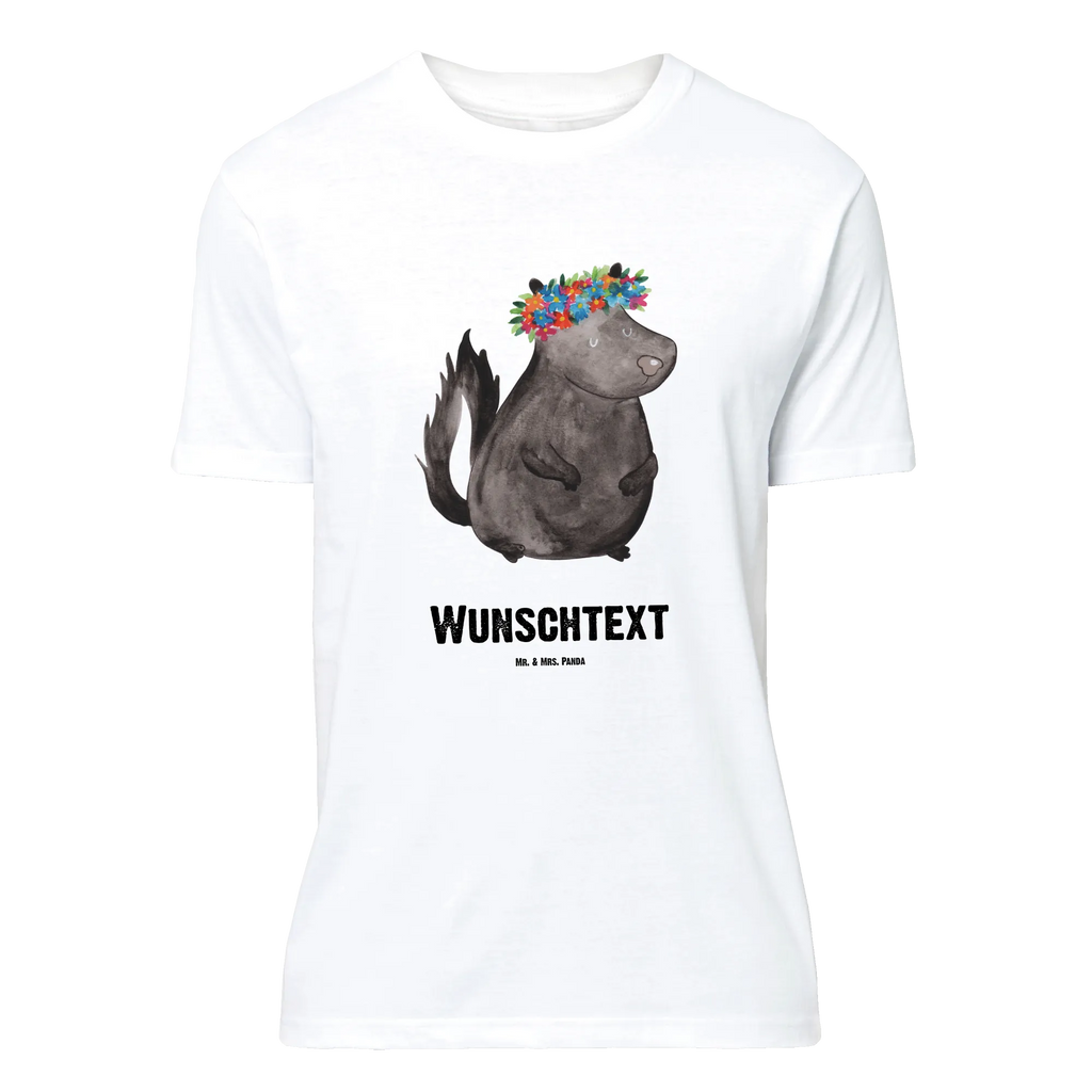 Personalisiertes T-Shirt Stinktier Blumenmaedchen T-Shirt Personalisiert, T-Shirt mit Namen, T-Shirt mit Aufruck, Männer, Frauen, Wunschtext, Bedrucken, Stinktier, Skunk, Wildtier, Raubtier, Stinker, Stinki, Yoga, Namaste