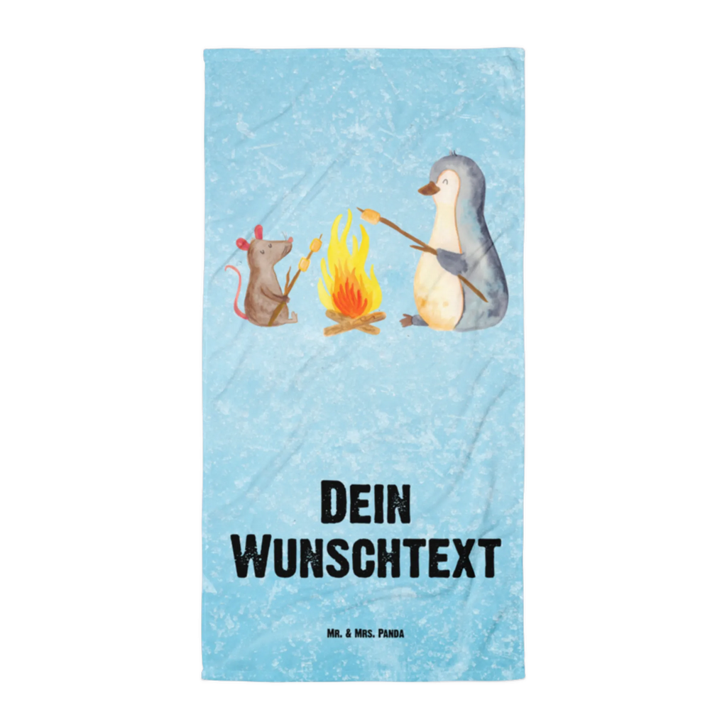 Handtuch mit Namen Pinguin Lagerfeuer Personalisiertes Badehandtuch, Handtuch personalisiert, Handtuch mit Namen, Badetuch personalisiert, Handtuch bedrucken, Saunatuch mit Namen, Handtuch Geschenk, Pinguin, Maus, Pinguine, Lagerfeuer, Leben, Arbeit, Job, Motivation, Büro, Büroalltag, Lebensspruch, Lebensmotivation, Neustart, Liebe, grillen, Feuer, Marshmallows