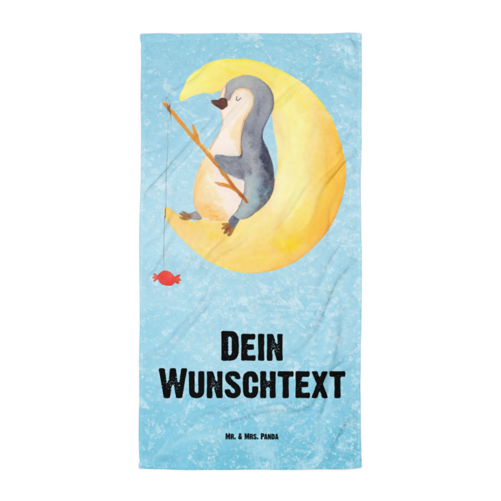 Handtuch mit Namen Pinguin Mond Personalisiertes Badehandtuch, Handtuch personalisiert, Handtuch mit Namen, Badetuch personalisiert, Handtuch bedrucken, Saunatuch mit Namen, Handtuch Geschenk, Pinguin, Pinguine, Spruch, schlafen, Nachtruhe, Einschlafen, Schlafzimmer, Schlafstörungen, Gästezimmer