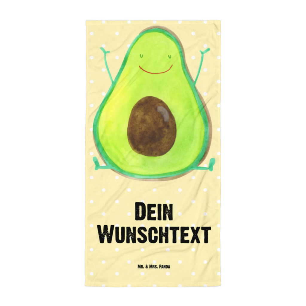 Handtuch mit Namen Avocado Happy Personalisiertes Badehandtuch, Handtuch personalisiert, Handtuch mit Namen, Badetuch personalisiert, Handtuch bedrucken, Saunatuch mit Namen, Handtuch Geschenk, Avocado, Veggie, Vegan, Gesund, Chaos