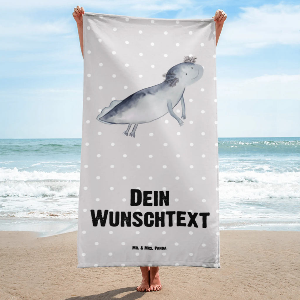 Handtuch mit Namen Axolotl schwimmt Personalisiertes Badehandtuch, Handtuch personalisiert, Handtuch mit Namen, Badetuch personalisiert, Handtuch bedrucken, Saunatuch mit Namen, Handtuch Geschenk, Axolotl, Molch, Axolot, Schwanzlurch, Lurch, Lurche, Problem, Probleme, Lösungen, Motivation