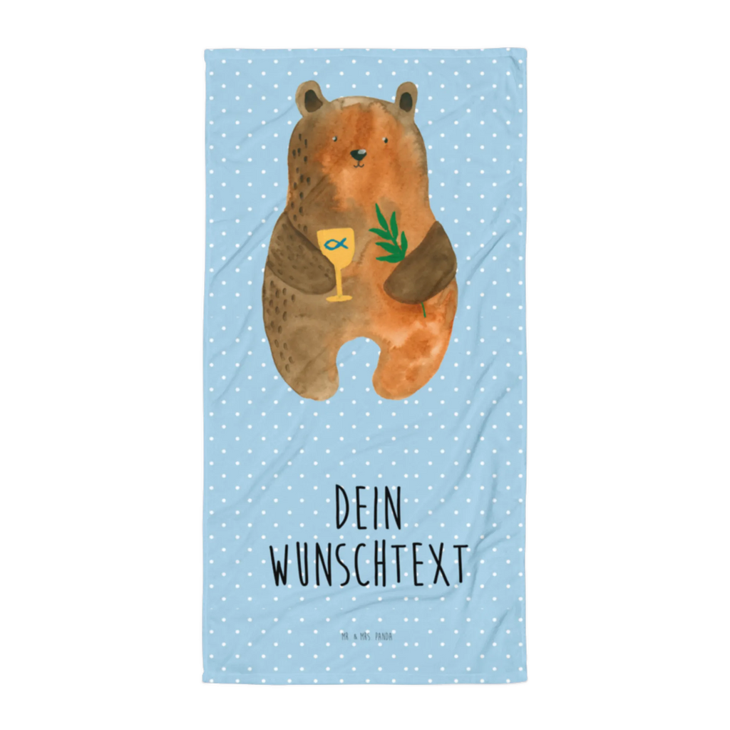 Handtuch mit Namen Konfirmation-Bär Personalisiertes Badehandtuch, Handtuch personalisiert, Handtuch mit Namen, Badetuch personalisiert, Handtuch bedrucken, Saunatuch mit Namen, Handtuch Geschenk, Bär, Teddy, Teddybär, Konfirmation, Kirche, evangelisch, Gottesdienst