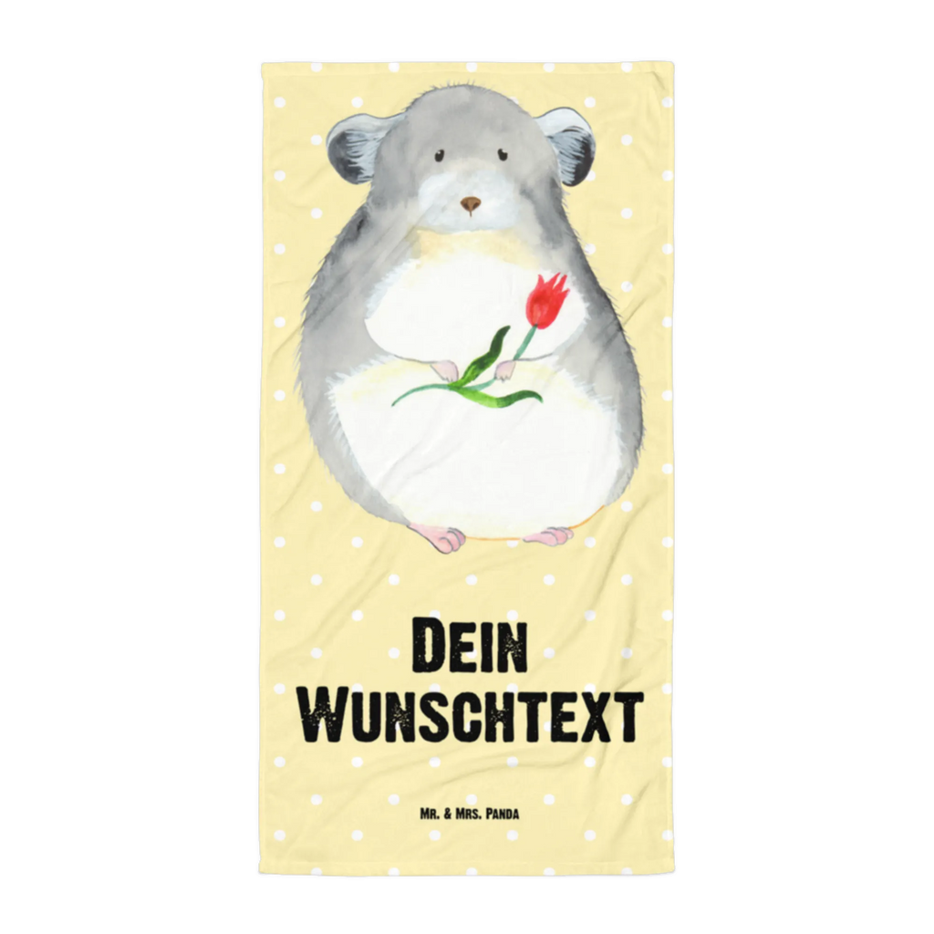 Handtuch mit Namen Chinchilla mit Blume Personalisiertes Badehandtuch, Handtuch personalisiert, Handtuch mit Namen, Badetuch personalisiert, Handtuch bedrucken, Saunatuch mit Namen, Handtuch Geschenk, Tiermotive, Gute Laune, lustige Sprüche, Tiere, Chinchilla, Chinchillas, Liebeskummer, Kummer, Depressionen, traurig sein, Chaos, Glücklichsein, Büro, Büroalltag