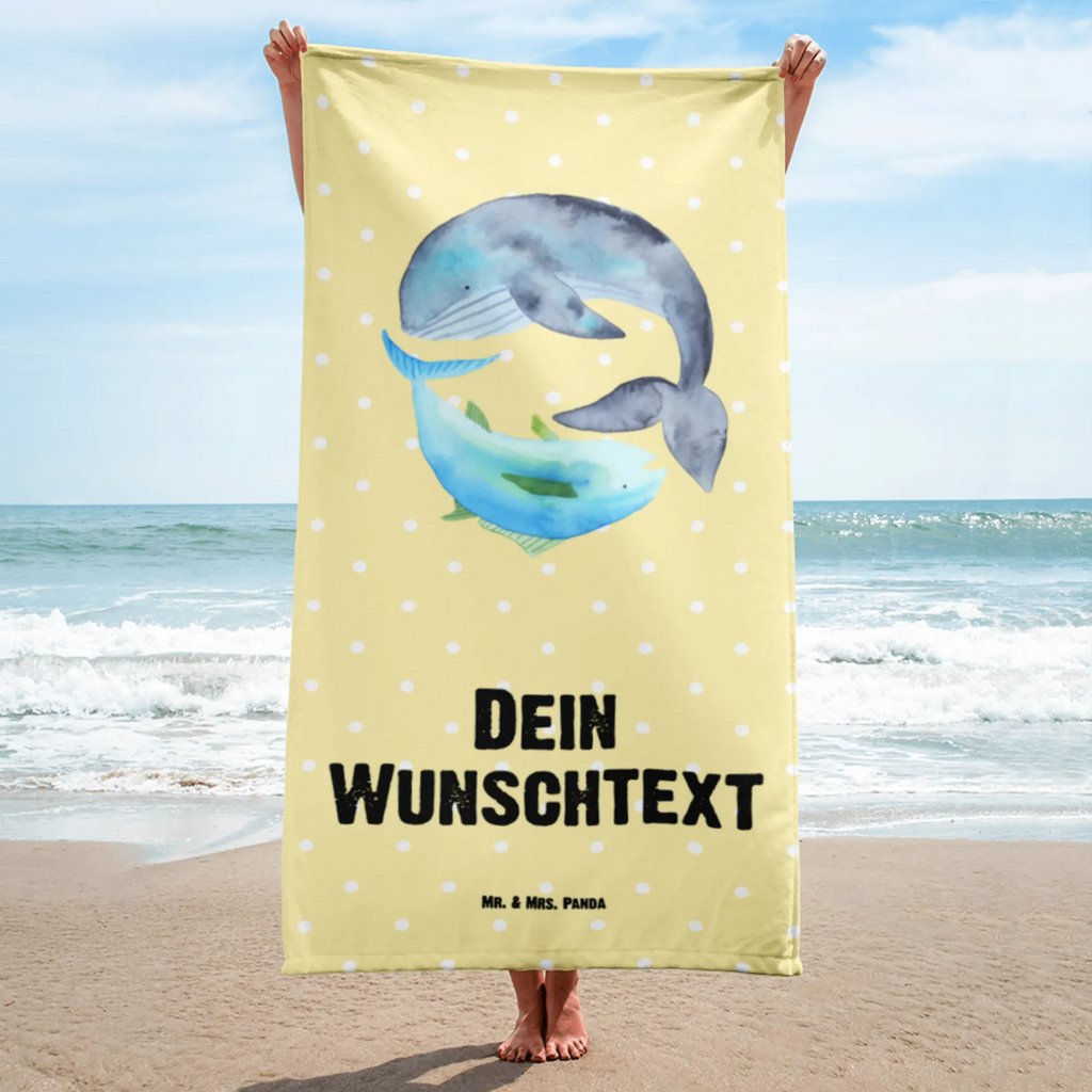 Handtuch mit Namen Walfisch & Thunfisch Personalisiertes Badehandtuch, Handtuch personalisiert, Handtuch mit Namen, Badetuch personalisiert, Handtuch bedrucken, Saunatuch mit Namen, Handtuch Geschenk, Tiermotive, Gute Laune, lustige Sprüche, Tiere, Wal, Wahl, Tunfisch, Wortwitz lustig, Spruch lustig, Flachwitz, Witz, Spruch des Tages, Flachwitz Geschenk