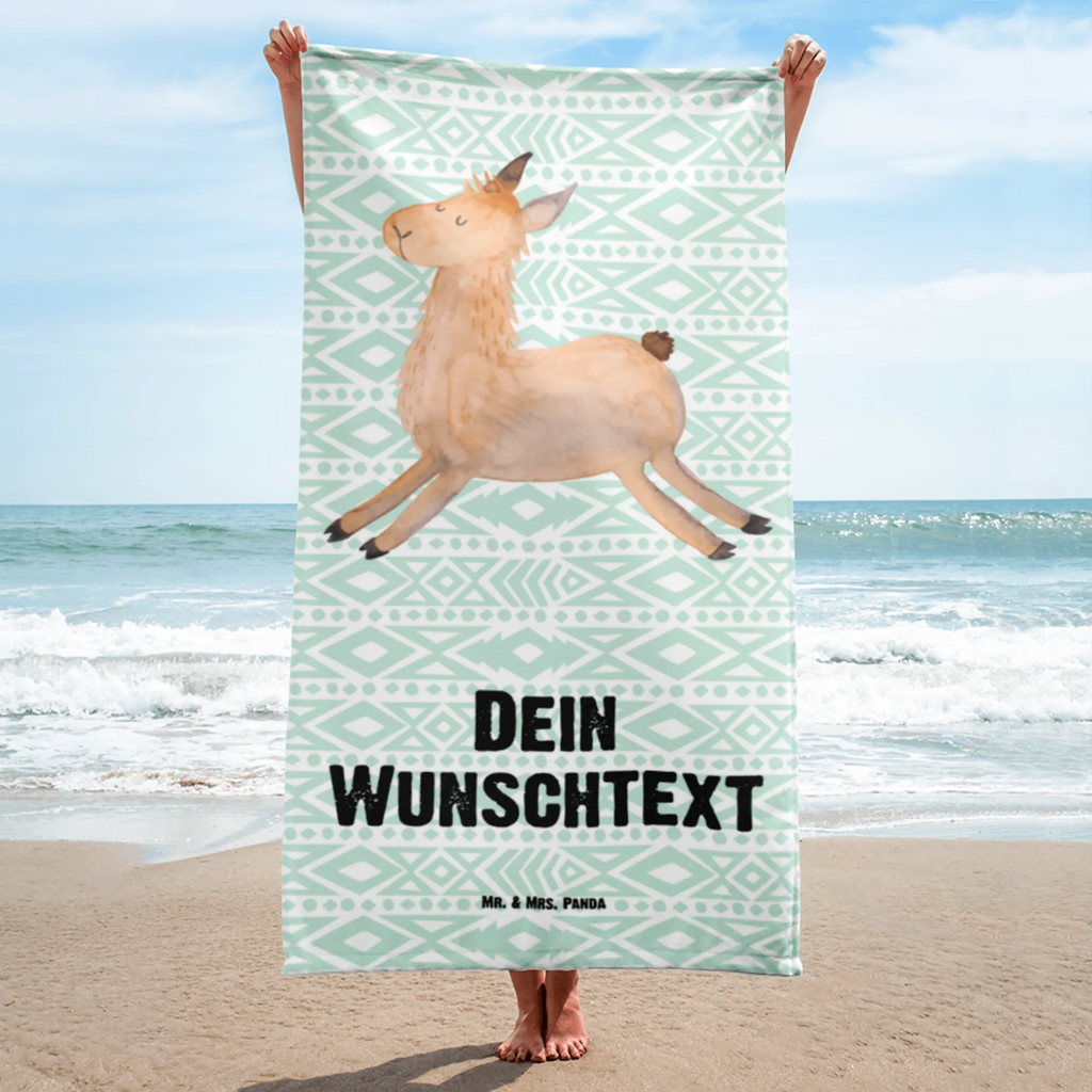 Handtuch mit Namen Lama springend Personalisiertes Badehandtuch, Handtuch personalisiert, Handtuch mit Namen, Badetuch personalisiert, Handtuch bedrucken, Saunatuch mit Namen, Handtuch Geschenk, Lama, Alpaka, Lamas, Lieblingstag, Happy day, fröhlich, Glück, Freundin, Liebeskummer, Neustart, guten Morgen, Start, Prüfung, Abitur