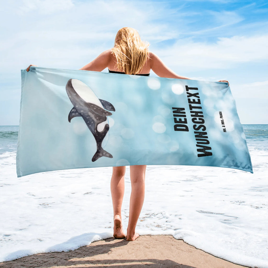 Handtuch mit Namen Orca Personalisiertes Badehandtuch, Handtuch personalisiert, Handtuch mit Namen, Badetuch personalisiert, Handtuch bedrucken, Saunatuch mit Namen, Handtuch Geschenk, Meerestiere, Meer, Urlaub, Orca, Orcas, Killerwal, Wal, Möglichkeiten, Büro, Arbeit, Motivation, Selbstliebe, Neustart, Startup