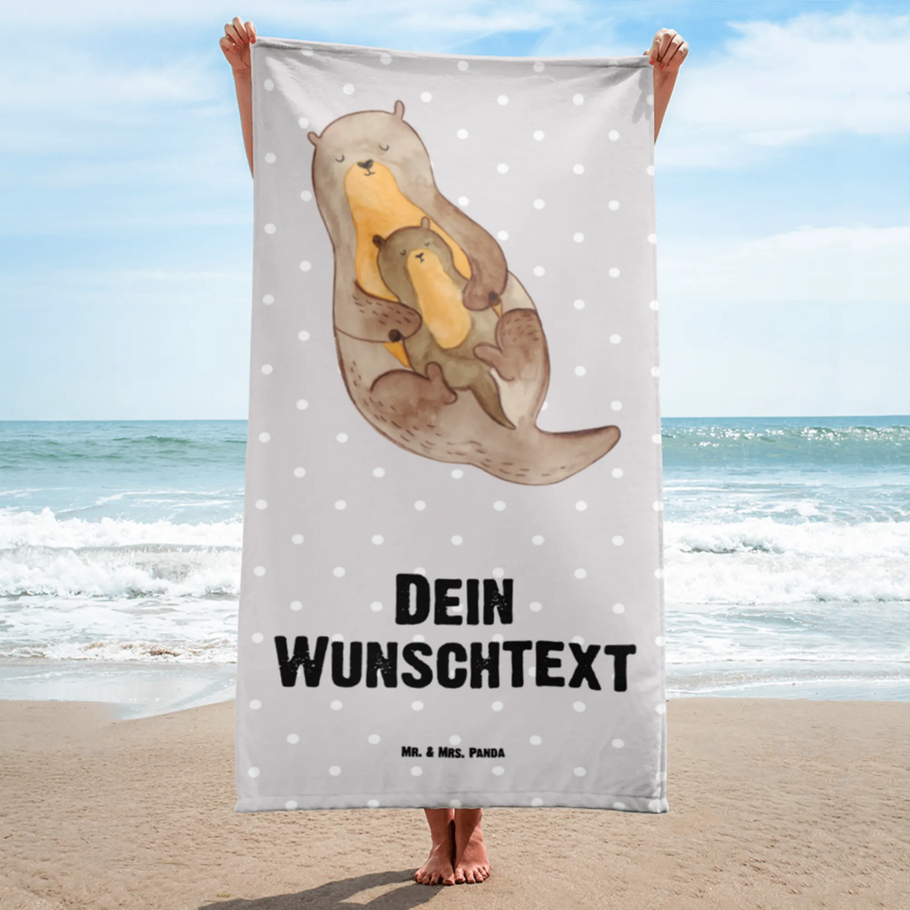 Handtuch mit Namen Otter mit Kind Personalisiertes Badehandtuch, Handtuch personalisiert, Handtuch mit Namen, Badetuch personalisiert, Handtuch bedrucken, Saunatuch mit Namen, Handtuch Geschenk, Otter, Fischotter, Seeotter, Otter Seeotter See Otter