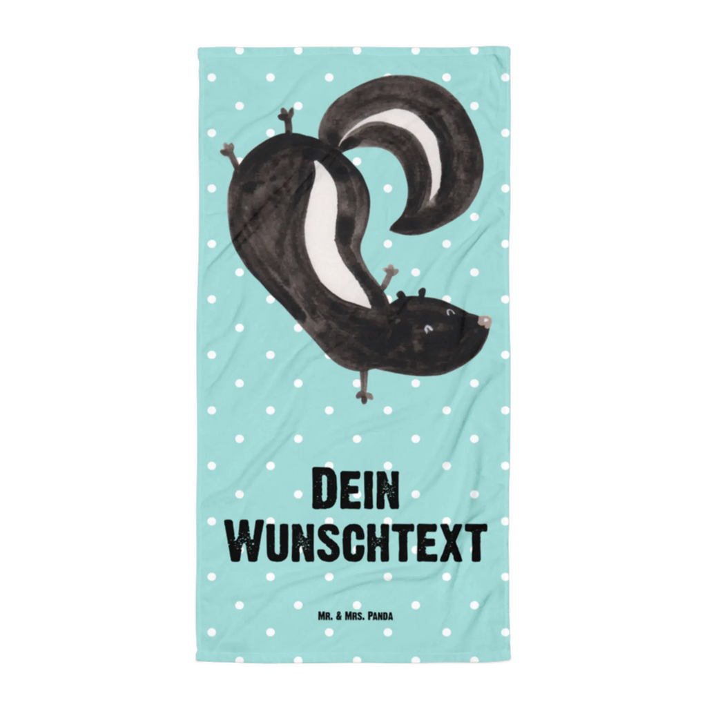 Handtuch mit Namen Stinktier Handstand Personalisiertes Badehandtuch, Handtuch personalisiert, Handtuch mit Namen, Badetuch personalisiert, Handtuch bedrucken, Saunatuch mit Namen, Handtuch Geschenk, Stinktier, Skunk, Wildtier, Raubtier, Stinker, Stinki, Spielplatz, verpielt, Kind