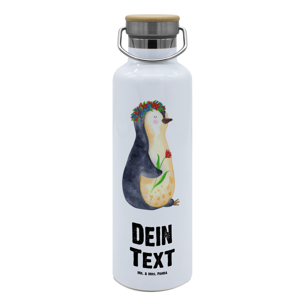 Personalisierte Trinkflasche Pinguin Blumenkranz Personalisierte Trinkflasche, Trinkflasche mit Namen, Trinkflasche bedrucken, Flasche personalisiert, Trinkflasch mit Aufdruck, Trinkflasche Werbegeschenk, Namensaufdruck Trinkflasche, Sportflasche personalisiert, Trinkflasche Sport, Pinguin, Pinguine, Blumenkranz, Universum, Leben, Wünsche, Ziele, Lebensziele, Motivation, Lebenslust, Liebeskummer, Geschenkidee