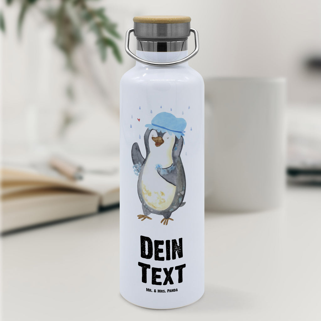 Personalisierte Trinkflasche Pinguin duscht Personalisierte Trinkflasche, Trinkflasche mit Namen, Trinkflasche bedrucken, Flasche personalisiert, Trinkflasch mit Aufdruck, Trinkflasche Werbegeschenk, Namensaufdruck Trinkflasche, Sportflasche personalisiert, Trinkflasche Sport, Pinguin, Pinguine, Dusche, duschen, Lebensmotto, Motivation, Neustart, Neuanfang, glücklich sein